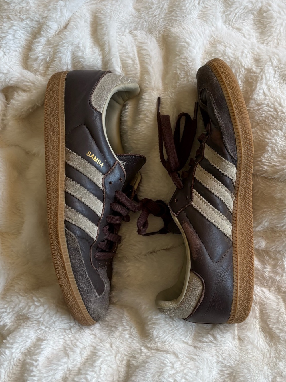 adidas Samba Brown and Beige Leather Sneakers